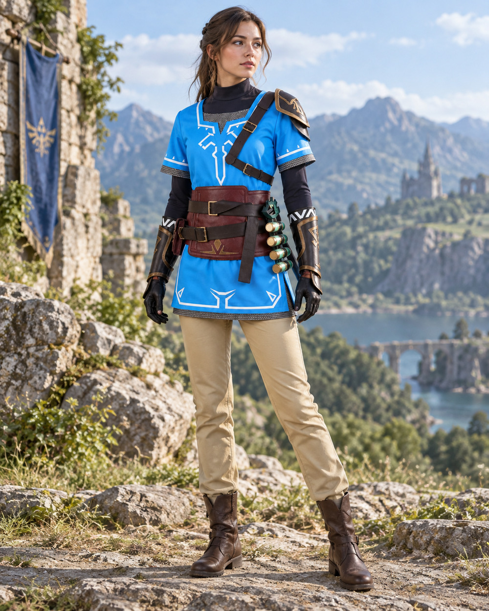 Legend of Zelda Link Cosplay Woman's Size XL Breath of the Wild Costume Set